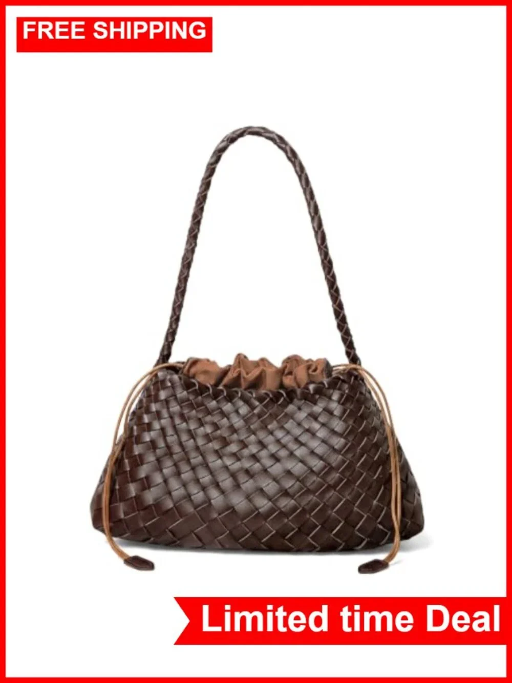 Woven Hobo Bag Shoulder Purse Tote Vegan Leather Handcrafted